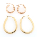 14K YELLOW GOLD HOOP EARRINGS