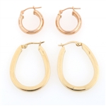 14K YELLOW GOLD HOOP EARRINGS