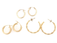 14K YELLOW GOLD HOOP EARRINGS 