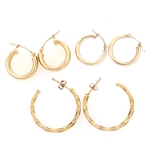 14K YELLOW GOLD HOOP EARRINGS 