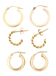 14K YELLOW GOLD HOOP EARRINGS 