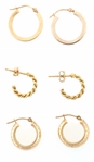 14K YELLOW GOLD HOOP EARRINGS 