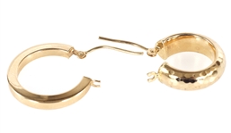 14K YELLOW GOLD HOOP EARRINGS 
