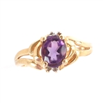 14K YELLOW GOLD AMETHYST FASHION RING
