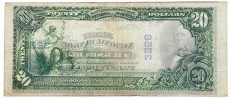 1902 $20 NAT'L BANK VICKSBURG, MS BANKNOTE Fr. 650