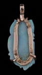 14K YELLOW GOLD CARVED OPAL PENDANT