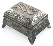 STERLING SILVER PERUVIAN REPOUSSE JEWELRY BOX