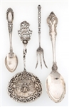 STERLING SILVER FLATWARE - SPOONS & COCKTAIL FORK