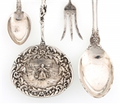 STERLING SILVER FLATWARE - SPOONS & COCKTAIL FORK