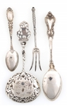 STERLING SILVER FLATWARE - SPOONS & COCKTAIL FORK