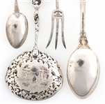 STERLING SILVER FLATWARE - SPOONS & COCKTAIL FORK