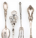 STERLING SILVER FLATWARE - SPOONS & COCKTAIL FORK