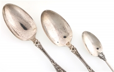 STERLING SILVER WALLACE SERVING SPOONS & TEASPOON