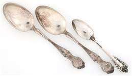 STERLING SILVER WALLACE SERVING SPOONS & TEASPOON