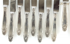 WEIGHTED STERLING SILVER HANDLE KNIVES & CARVING SET