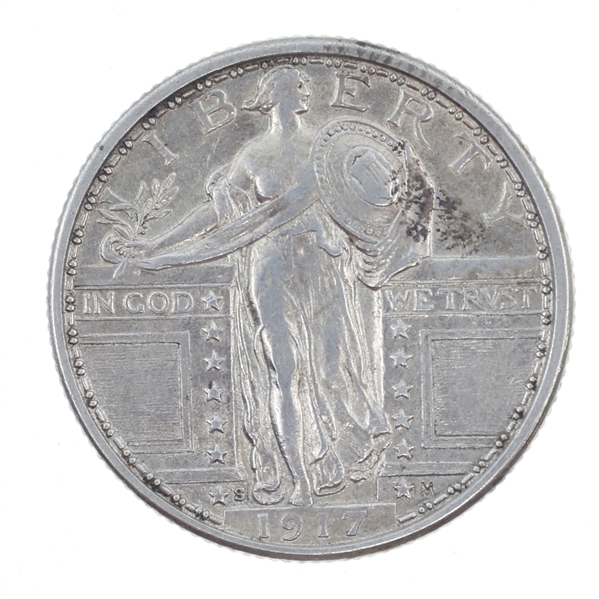 1917-S US SILVER STANDING LIBERTY QUARTER DOLLAR COIN