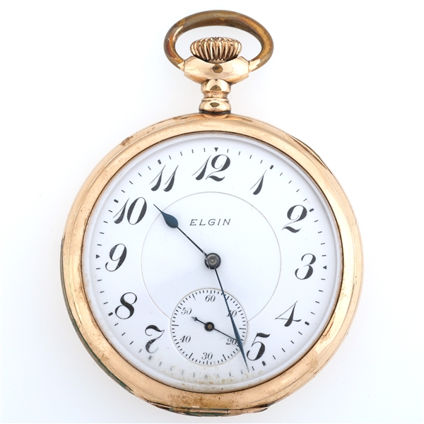 MENS ELGIN G.M. WHEELER GOLD FILLED CASE POCKET WATCH