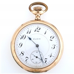 MENS ELGIN G.M. WHEELER GOLD FILLED CASE POCKET WATCH