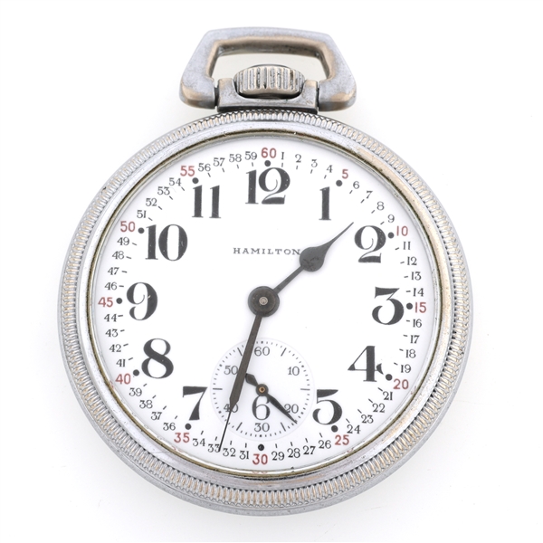 MENS HAMILTION U.S. GOVT BASE METAL CASE POCKET WATCH