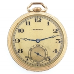 MENS HAMILTON GOLD FILLED CASE POCKET WATCH