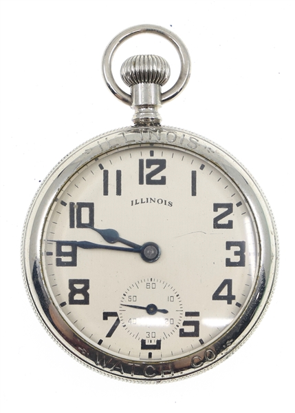MENS ILLINOIS WATCH CO. DISPLAY CASE POCKET WATCH