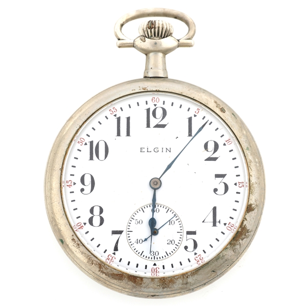 MENS ELGIN NICKEL CASE POCKET WATCH