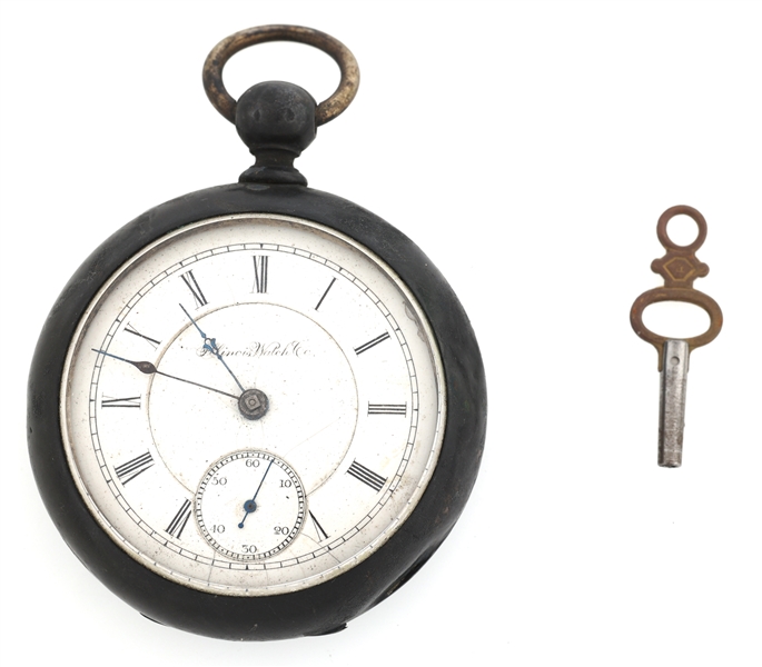 MENS ILLINOIS WATCH CO. COIN SILVER CASE POCKET WATCH