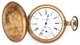 MENS ILLINOIS WATCH CO. GOLD FILLED CASE POCKET WATCH 