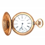 LADIES WALTHAM GOLD FILLED HUNTERS CASE POCKET WATCH