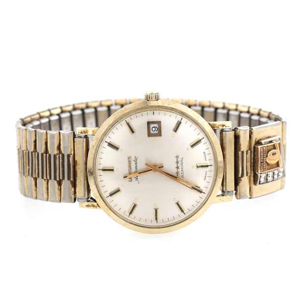 MENS LONGINES ADMIRAL 5-STAR 14K GOLD CASE WRIST WATCH