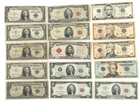 US CURRENCY NOTES RED SEAL, SILVER CERTIFICATES, & MORE