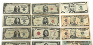 US CURRENCY NOTES RED SEAL, SILVER CERTIFICATES, & MORE