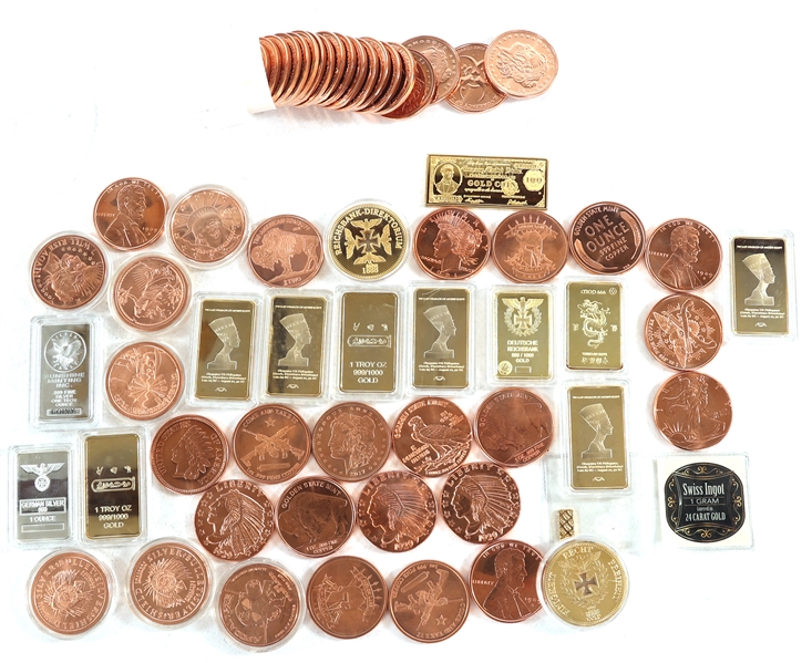 1 OZ COPPER ROUNDS & FANTASY INGOTS