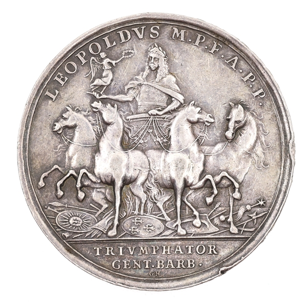1689 ROMAN-GERMAN EMPIRE LEOPOLD I SILVER MEDAL 