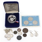UNITED STATES TYPE COINS, SILVER COMMEM. COIN, JEWELRY