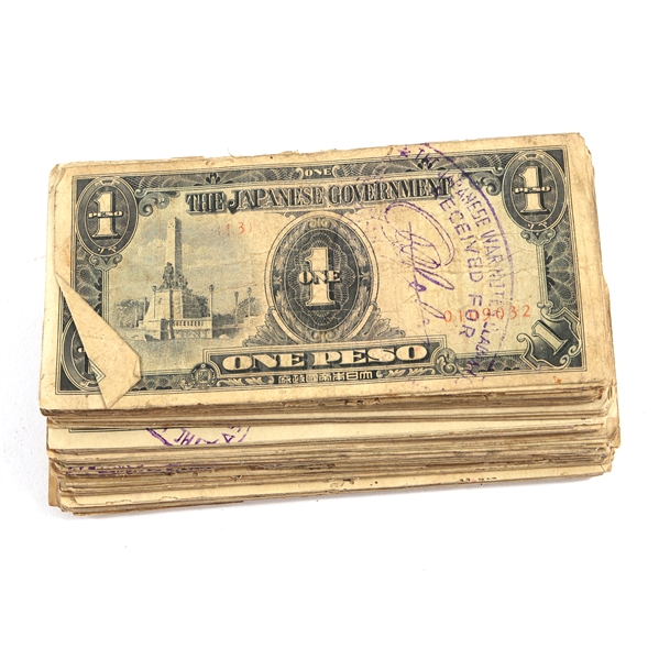 JAPANESE PHILIPPINES WWII OCCUPATION NOTES - LOT OF 100