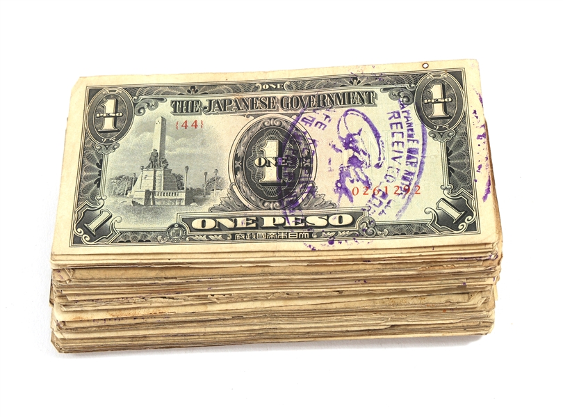 JAPANESE PHILIPPINES WWII OCCUPATION NOTES - LOT OF 100