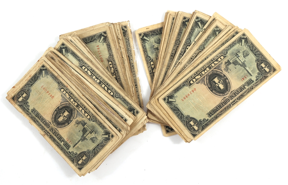 JAPANESE PHILIPPINES WWII OCCUPATION NOTES - LOT OF 100