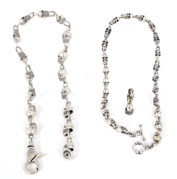 STERLING SILVER SKULL NECKLACES & PENDANT