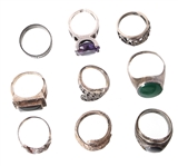 STERLING SILVER RINGS - LOT OF 26