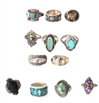 STERLING SILVER RINGS - LOT OF 26