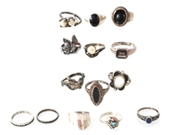 STERLING SILVER RINGS - LOT OF 26