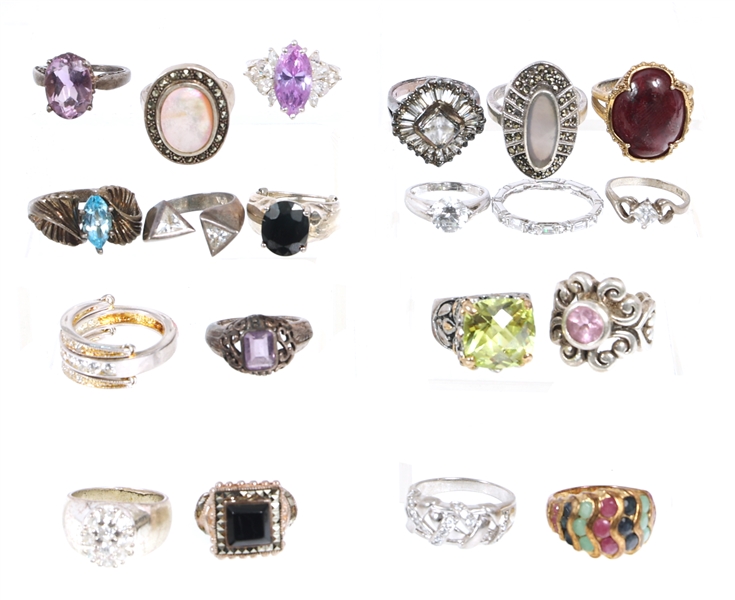 STERLING SILVER RINGS - LOT OF 20