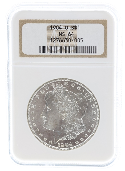 1904-O US MORGAN SILVER DOLLAR COIN NGC MS64