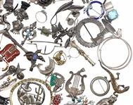 STERLING SILVER JEWELRY - BROOCHES, BRACELETS, & MORE