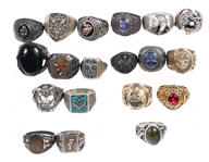 MENS STERLING SILVER RINGS - LOT OF 19