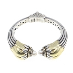 LAGOS CAVIAR STERLING SILVER & 18K GOLD CUFF BRACELET