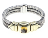 DAVID YURMAN STERLING SILVER 14K GOLD CITRINE BRACELET