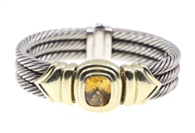 DAVID YURMAN STERLING SILVER 14K GOLD CITRINE BRACELET