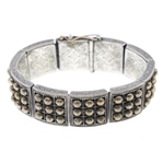 KONSTANTINO STERLING SILVER 18K GOLD HOBNAIL BRACELET